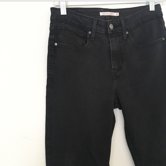 Levi’s Black 721 High Rise Skinny Jeans - Size 27 - Picture 2 of 6